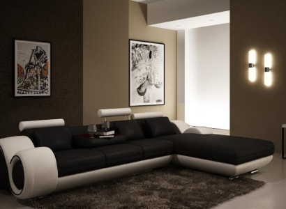 Patented design Corner sofa Sofa Couch Upholstery Leather Corner Living landscape BERLINs