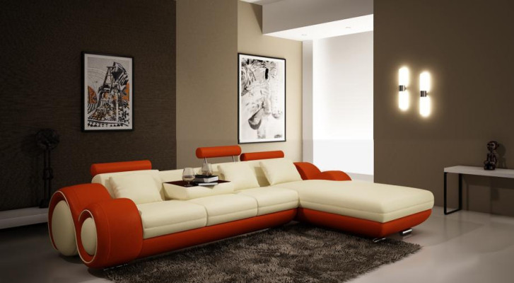 Patented design Corner sofa Sofa Couch Upholstery Leather Corner Living landscape BERLINs