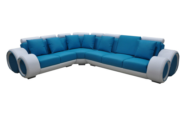 Design Leather Upholstery XXL Seat Room Corner Living Sofa Couch Designer