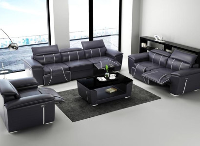 Sofa set Couch Upholstery Sofa 3+3 Complete Set Design Leather 2-piece. sets