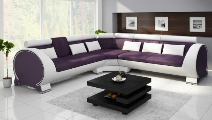 Corner sofa VIGO "LT01" Corner sofa Sofa USB Corner suite Leather sofa Leather Textile Fabric