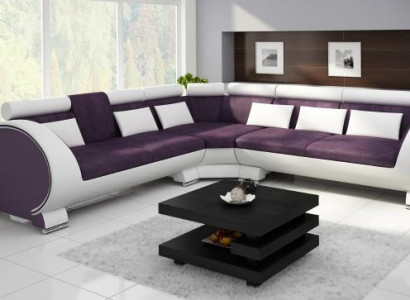 Corner sofa VIGO "LT01" Corner sofa Sofa USB Corner suite Leather sofa Leather Textile Fabric