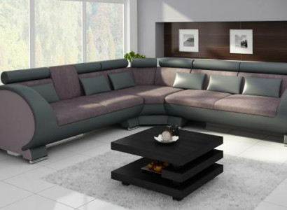 Corner sofa VIGO "LT01" Corner sofa + USB, Sofa Corner suite Leather sofa Leather Textile Fabric