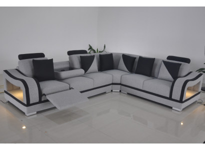 Modern Textile Sofa Corner sofa Upholstery Living room Corner sofa L-shape Living landscape USB