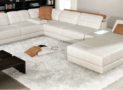 Corner sofa U-shape Sofa Couch Textile Sofas Design Living landscape Bed function Leather
