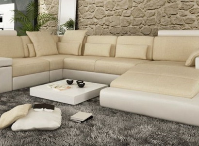 Corner sofa Sofa U-shape Leather sofa Couch Living landscape Design Modern Sofa