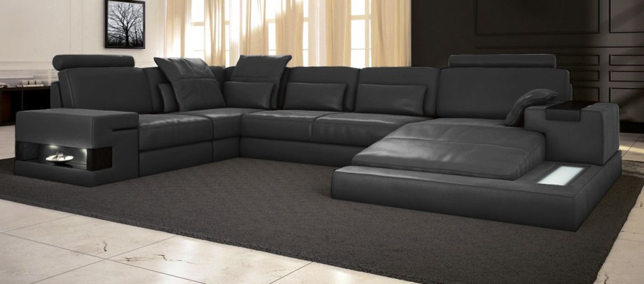 Corner sofa U-shape Couch Design Upholstery Textile new Living landscape Bed function Fabric