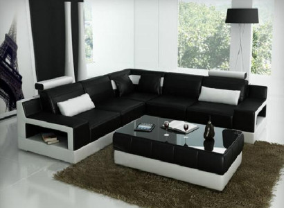 LEATHER SOFA USB COUCH Bed function Suite Living landscape Upholstery Custom made