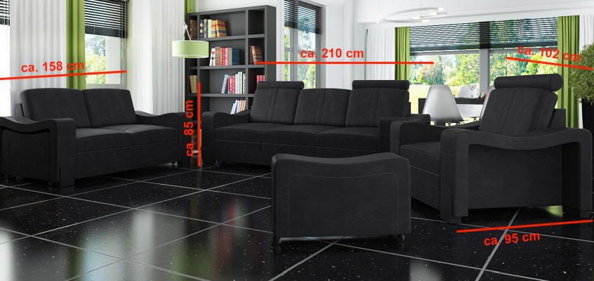 Sofa set Textile Upholstery Sofa with USB Suite Fabric sofa 3+2+1 Living landscape