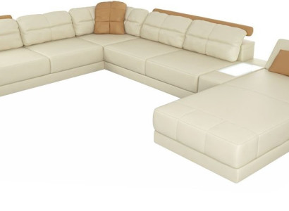 Designer Leather Fabric Seat Modern Corner sofa U-shape Living room Design Couch Upholstery