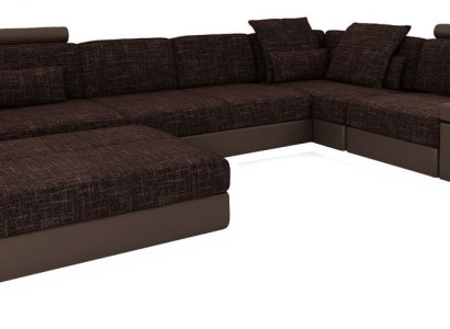 Modern Designer Corner sofa L-shape Furniture Upholstery Textile with Stool 2-piece Set new