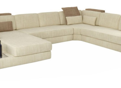 U-shape Bed function Couch Design Upholstery Textile Corner Living landscape Corner sofa Fabric