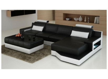 Corner sofa Textile Fabric Leather Upholstery Sofas Sofa Couch Suite Living landscape ULM