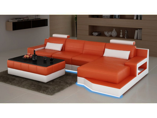 Corner sofa Textile Fabric Leather Upholstery Sofas Sofa Couch Suite Living landscape ULM