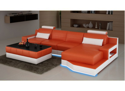 Leather sofa sofa USB living area bed function new Echsofa new custom-made