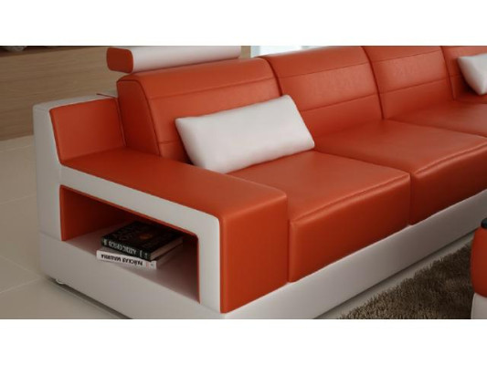 Leather sofa sofa USB living area bed function new Echsofa new custom-made