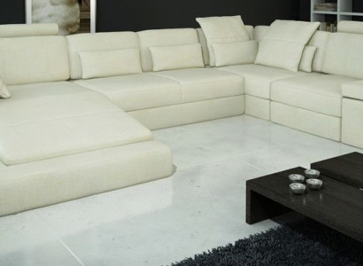 Corner sofa U-shape Couch Design Upholstery Textile new Living landscape Bed function Fabric