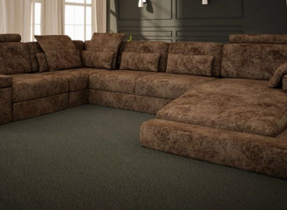 Corner sofa U-shape Couch Design Upholstery Textile new Bed function Living landscape Fabric