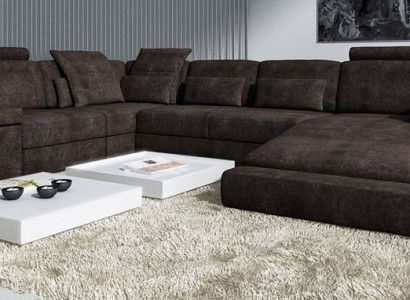 Textile sofa Corner sofa U-shape Modern sofa Leather sofa Corner sofa Upholstery Living landscape