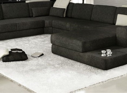 Living landscapes Corner sofa Couch Fabric Leather Upholstery Corner Sofa U-shape new