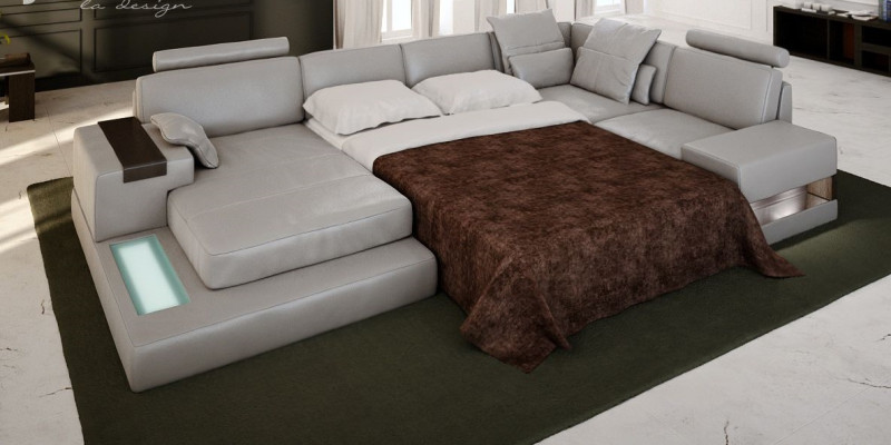 Sofa bed Couch Design Upholstery Textile Corner Living landscape Corner sofa Fabric U-shape