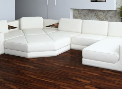 Living landscape Design Corner sofa Leather Corner U-shape Sofa Couch Upholstery Suite new