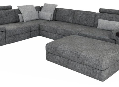 Living room L-shape modern elegant design couch corner sofa stool upholstered furniture new
