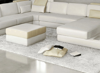 Big U-shape Corner sofa Sofa Couch Upholstery Leather Textile Fabric Living landscape