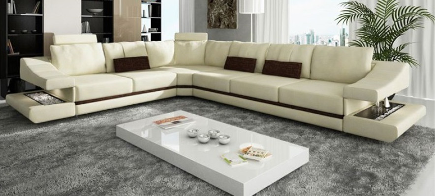 Design Living landscape Corner sofa Textile Leather new Sofas L-shape Sofa Couch Upholstery