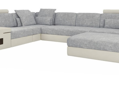 Living Room L-shape Modern Design Sofa Sofas Sitting Area with Stool Wohnlanschaft Furniture