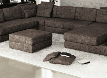 Corner sofa Fabric U-shape Couch Design Upholstery Textile Corner Living landscape Bed function