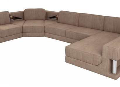 U-shape Bed function Couch Design Upholstery Textile Corner Living landscape Corner sofa Fabric