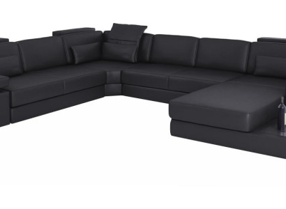 Living landscape Bed function Leather Corner sofa U-shape Sofa Couch Textile Sofas Design