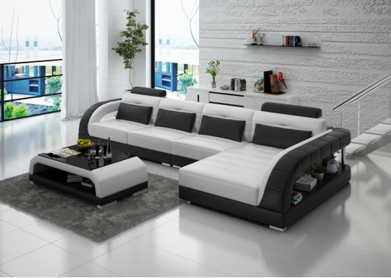 Leather sofa USB Living landscape Corner sofa Eck Suite Design Modern Sofa G8012C new
