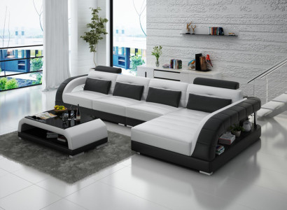 Leather sofa USB Living landscape Corner sofa Eck Suite Design Modern Sofa G8012C new