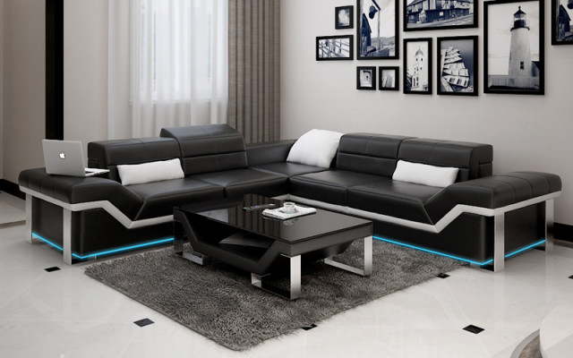 Leather sofa USB Living landscape Corner sofa Corner Suite Design Sofa Couch K5007B new