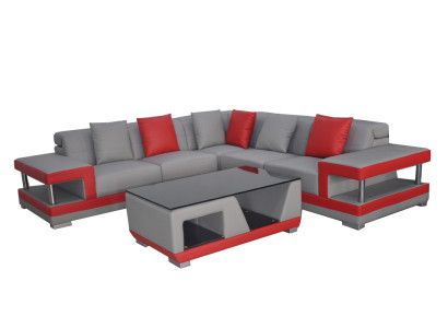 Leather Sofa Couch Living Landscape Corner Suite Deco Design Modern Sofa L-shape