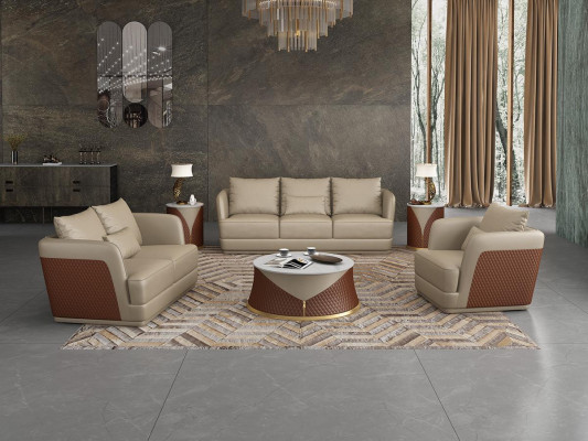Italian Designer Living room Furniture Leather Sofa Couch Set Sofa Couch Set
