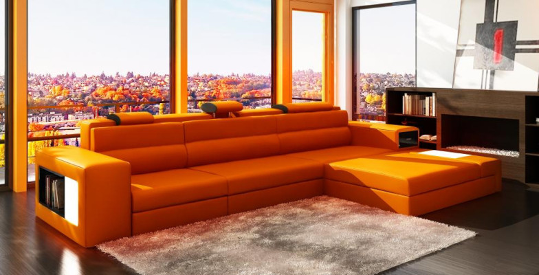 Designer sofa sofa with USB upholstery corner sofa suite living landscape leather sofa couch