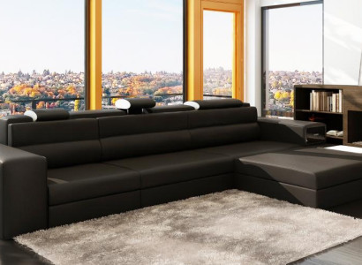 Designer sofa sofa couch USB upholstery corner sofa suite living landscape leather sofa LED