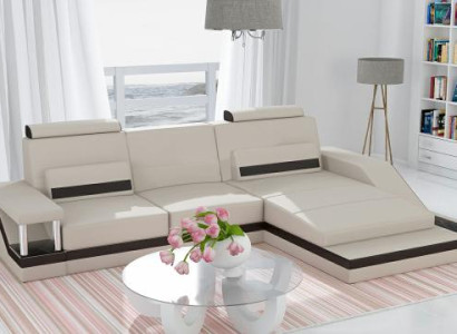 Corner sofa Living landscape Sofa USB Corner Suite Leather Textile Fabric Custom made