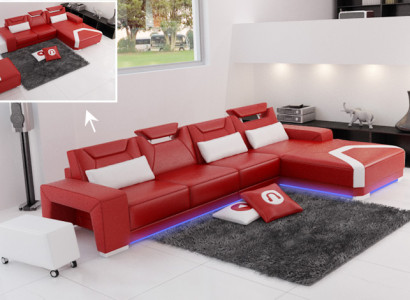 Leather sofa Couch Living landscape Corner sofa Corner Suite Design Modern Sofa F3011C