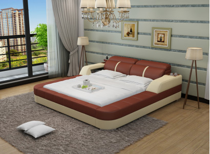 Luxury Waterbed Double Multifunction s Bed Upholstery + USB Water Beds 180x200