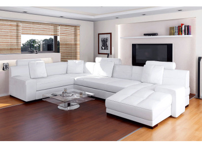 Leather sofa with USB Living landscape Corner sofa Eck Suite Design Modern Sofa A1111
