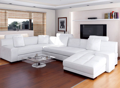 Leather sofa with USB Living landscape Corner sofa Eck Suite Design Modern Sofa A1111