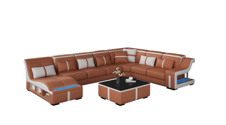 Luxury Sofa Corner sofa Design Living landscape Sofas Couch Corner suite + Light + USB