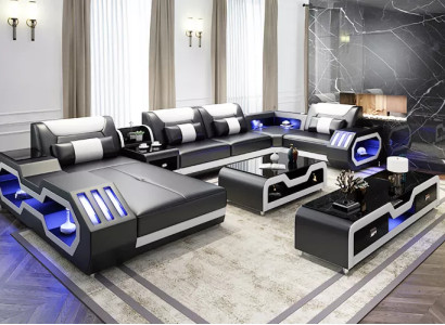 Design Corner suite Corner sofa Sofa Couch Sofas Couches Table 2-piece. Living landscape