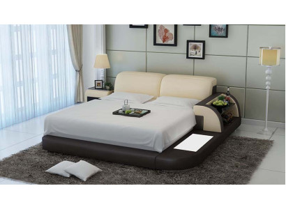Double bed water bed Hotel Beds Complete leather bed, bed padded water + USB