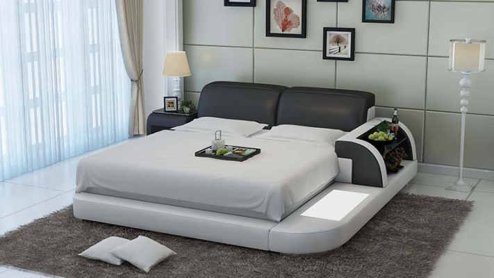 Double bed water bed Hotel Beds Complete leather bed, bed padded water + USB
