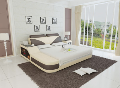 Waterbed Hotel Double bed Beds Complete leather bed, bed padded water + USB